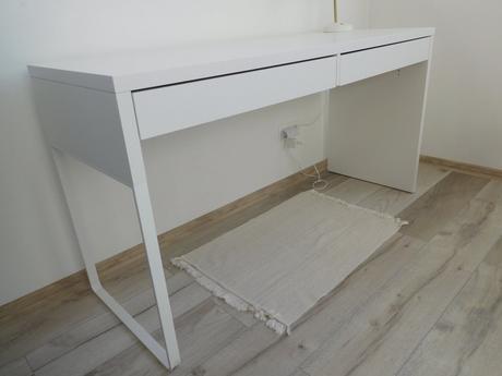 Stol písací biely  142 x 50 cm + stolička pevná,, 