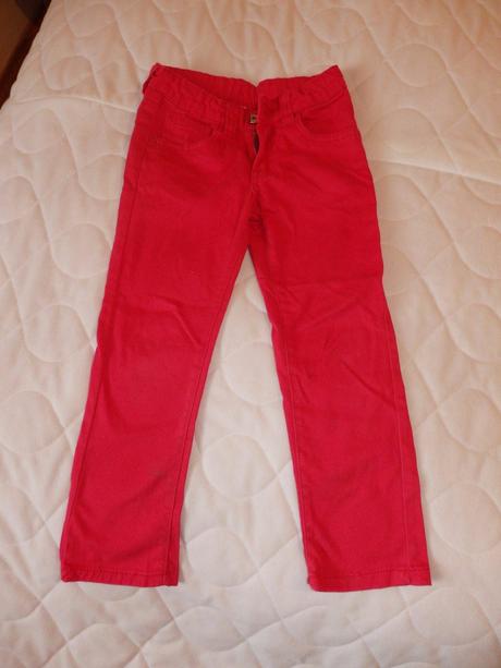 Riflové nohavice malinovoružovej farby, dopodopo,110