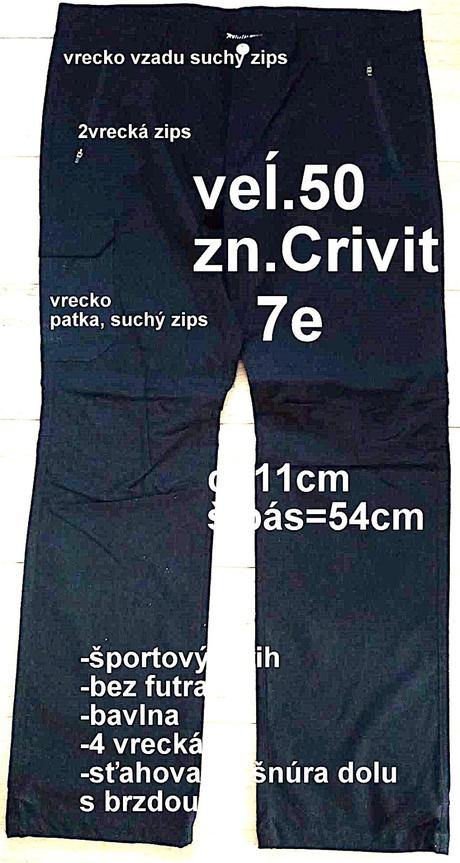 Pánske športové nohavice, veĺ.50, zn.crivit, crivit,50