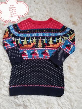 Predĺžený vianočný pulóver /šaty, 86