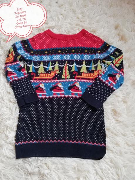 Predĺžený vianočný pulóver /šaty, 86