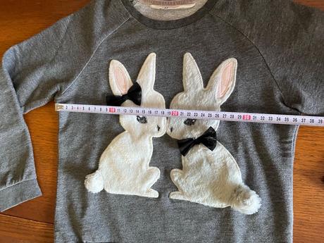 Mikinka s chlpatou aplikáciou zajačikov 122/128, h&m,122