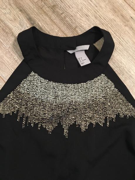Čierny top s trblietkami, h&m,38