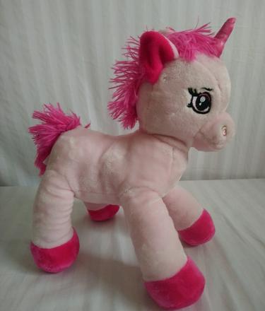 Plyšový ružový jednorožec, 41 cm,