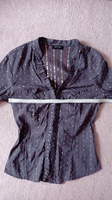 Sivá košeľa s bodkami orsay so zaväzov, top, v. 40, orsay,40