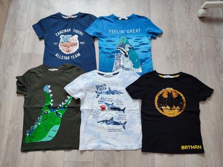 Tričká 5ks, h&m,122
