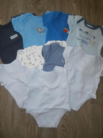 Balík 9ks body s krátkym rukávom, 50–62