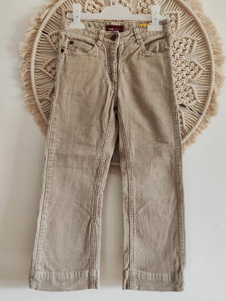 Menčestrové široké nohavice, h&m,128