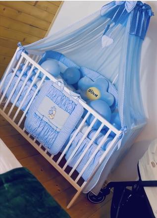 Set do postieľky+ stojan na baldachyn, šírka (cm): 60,dĺžka (cm): 130