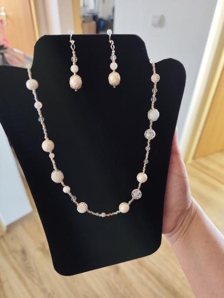 Set perleť krištáľ jadeit,