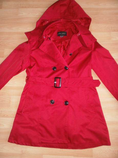 Trenčkot s odopínateľnou kapucňou ako nový, gate,38