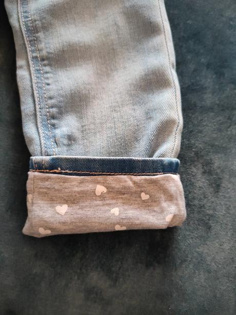 Rifle bledomodré podšité slim fit, h&m,92