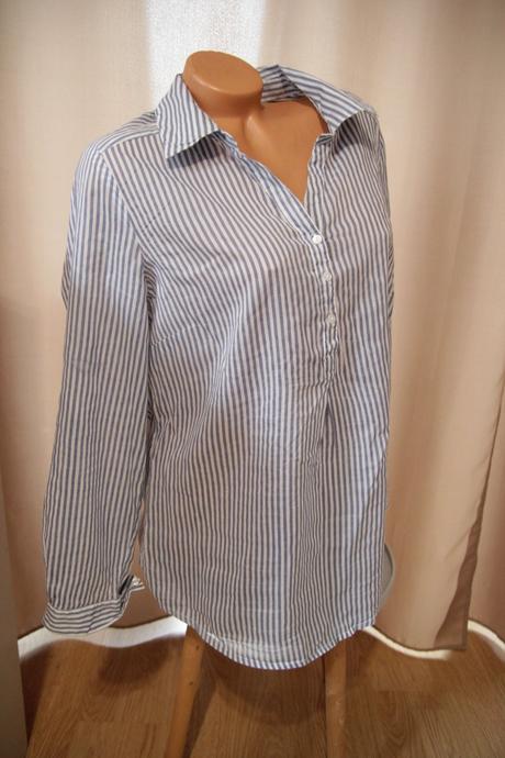 Bavlnená modro biela košeľa, l/xl, l