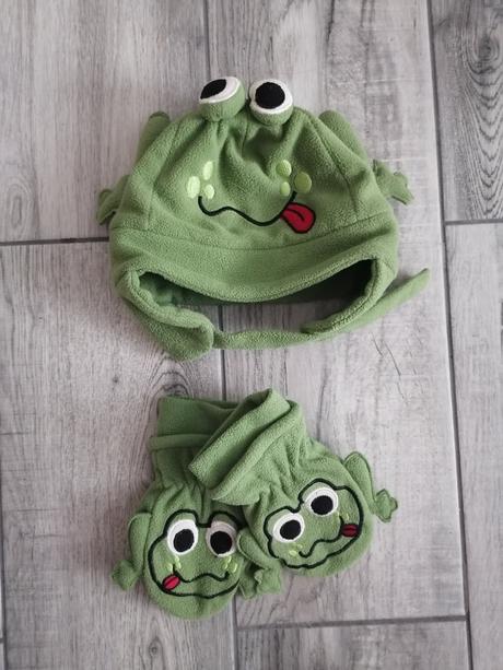 Čiapka žabka + rukavice 104, 104