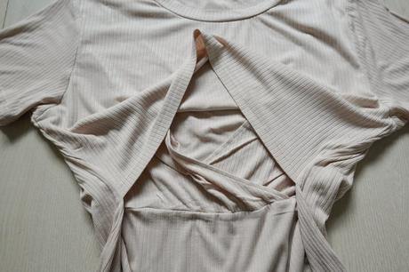 Vrúbkované tehotenské tričko, l