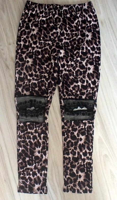 Moderné hnedé legíny vzor leopard, v. s/m, m / s