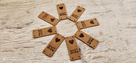 Handmade visačka - made with love - 20x50 mm, 