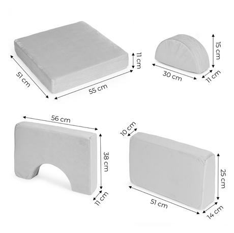 Modulárne kreslo, 8 častí, sivé, 