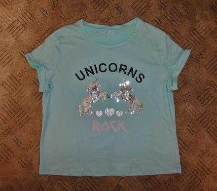 Crop tričko unicorns, xs