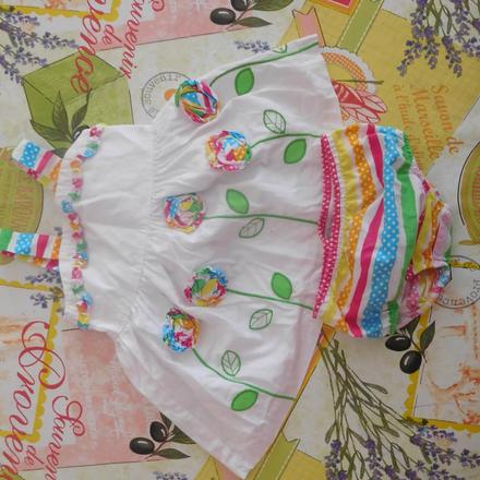 Šatky farebne s nohavičkami, 74