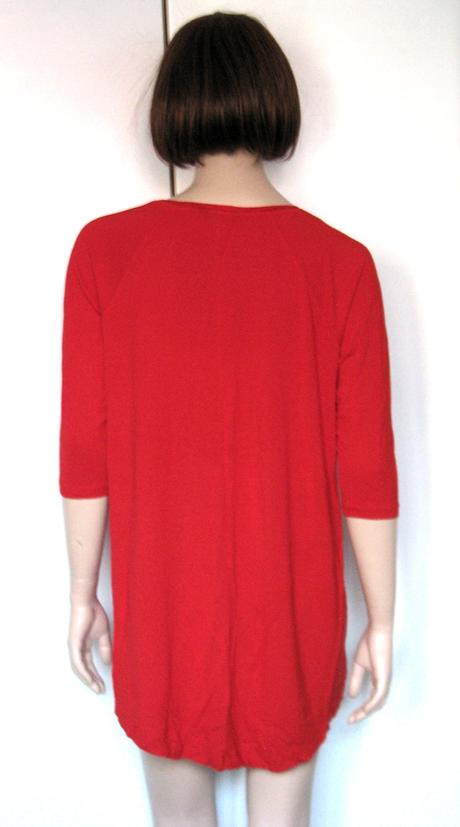 Červené viskózové tričko, lindex,l