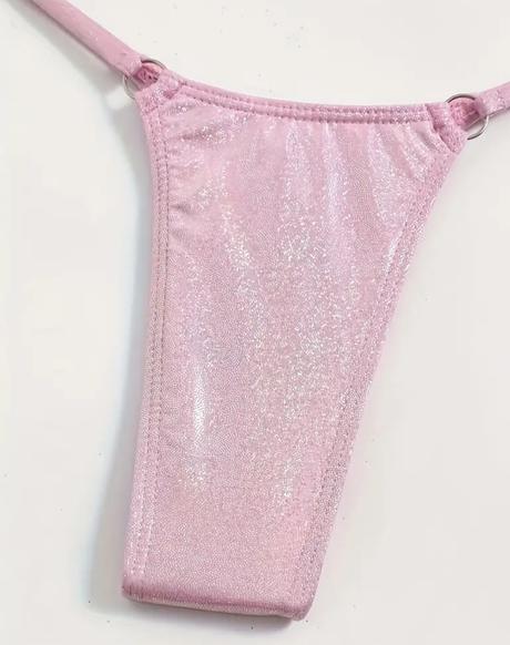 Krásne ružové trblietavé plavky v.l, l / m