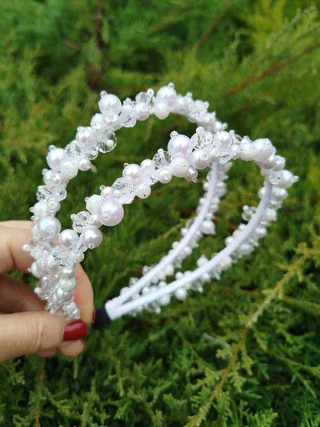 Dvojradová čelenka na svadbu / prijímanie, 