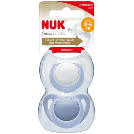 Nuk silikónový cumlík genius blue 6-18m, 2ks, nuk