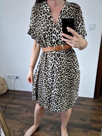 Leopard oversize šaty, h&m,l