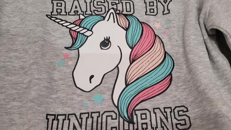 Crop top s jednorozcom, h&m,134