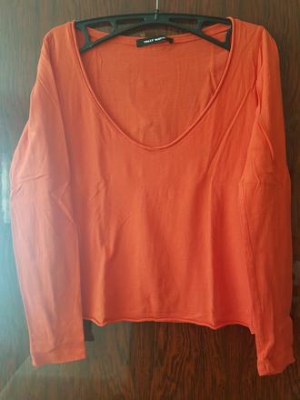 Tenunke bavlnene tricko - koralove - velky vystrih, tally weijl,m