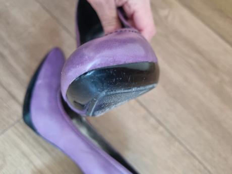 Fialové kožené lodičky 36, 36