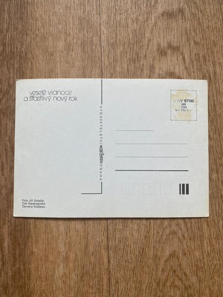 Historická ľudová pohľadnica vianočná,