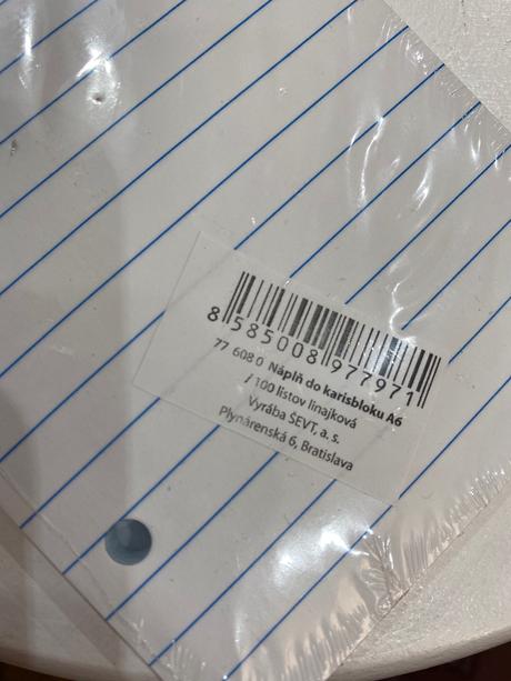 Náplň do karisbloku a6,