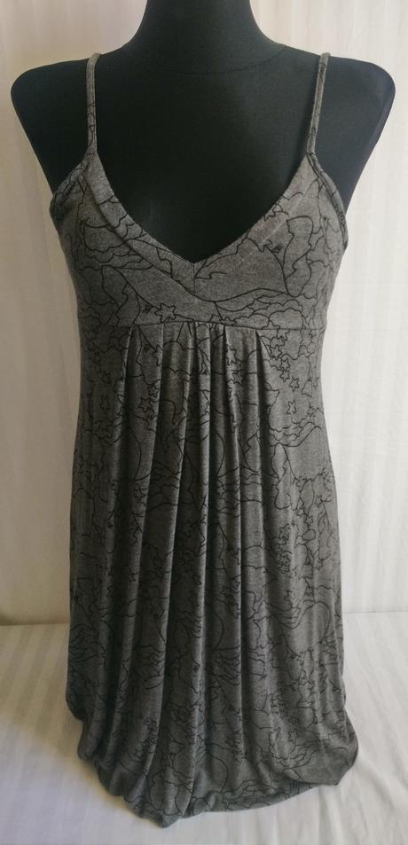 Dámsky tmavo sivý top so vzorom na ramienka, h&m, h&m,xs