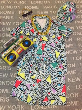 Pansky kostym  havajska party 80/90 roky l, 