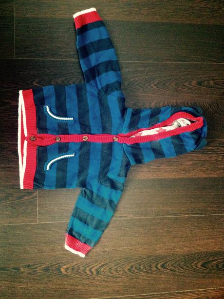 Svetrik na gombicky s kapucnou, babaluno,68