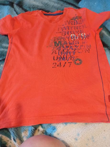 Tričko, oranžové, na donosrnie, wolf,134