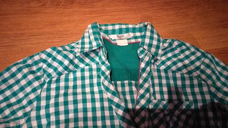 Zelenobiela károvaná košeľa, bonprix,38