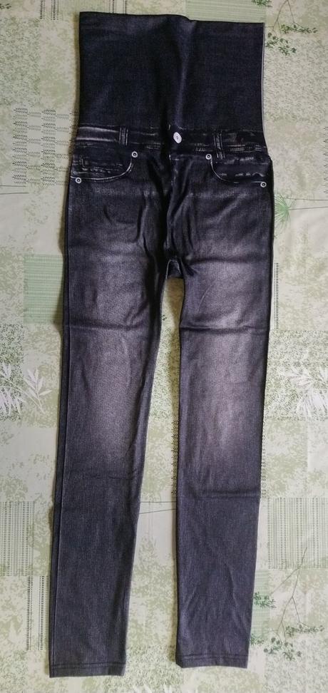 Dámske sivo čierne slim jeggingsy, vysoký pás, s/m, m