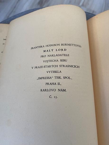 Stará kniha malý lord frances hodgson burnettová,