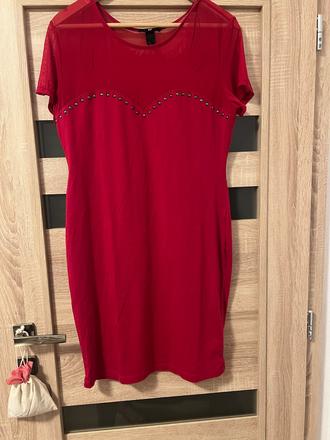 Zaujimave zenske cervene saty, h&m,l