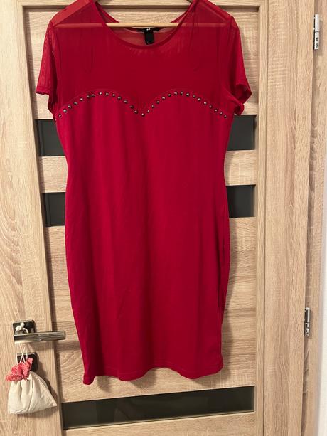 Zaujimave zenske cervene saty, h&m,l