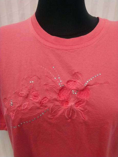 Dámsky sýto ružový top s motívom, luile, xl, xl