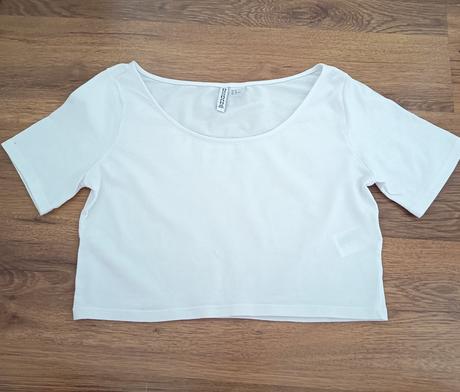 Biely crop top h&m, h&m,m