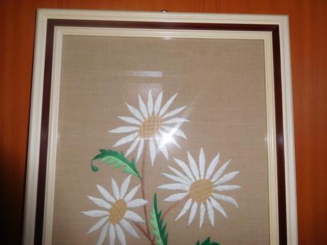 Obraz vyšívaný kvety, 