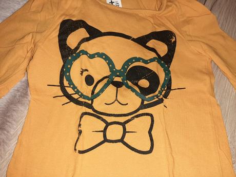 Horčicové tričko s mačičkou, c&a,122