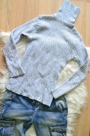 Teplý pružný melírovaný rolák xs/m, m