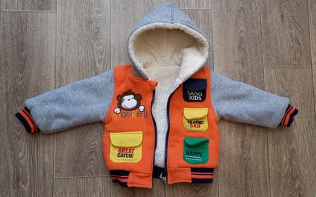 Teplá bunda/mikinobunda s opičkou 86 top stav, 86
