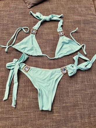 Bleducko modre plavky s kameňmi, veľkosť s, s